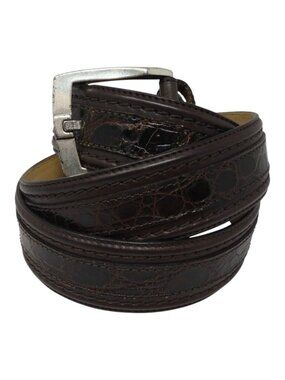 Mezlan Brown Genuine Crocodile Leather Mens Belt